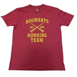 Hogwarts Running Team T Shirt XL Burgundy Red Harry‎ Potter Est 993 Broomsticks